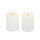 Countryfield LED-Stumpenkerzen Set 2er Ø5×9,5 cm Weiß – warmweiß flackernd