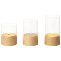 Home & Styling LED-Kerze im Glas 3er-Set –...