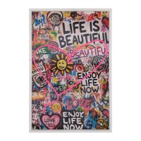 LED Neon Wandbild Graffiti "Life is Beautiful"...