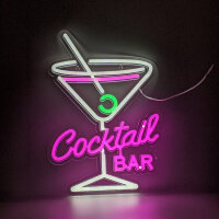 LED Neon Wand-Schild "COCKTAIL GLAS" –...