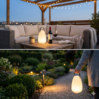 LED Akku Tischlampe RGB Outdoor Laterne 29cm – IP44 USB Fernbedienung