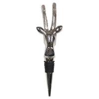 Mars & More Weinverschluss Steinbock 16,5 cm – Aluminium Silber