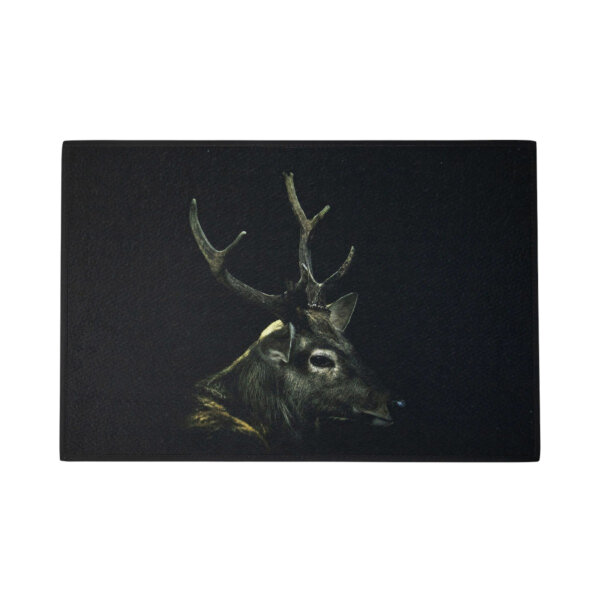 Fußmatte Türmatte Schwarzer Rehbock 75x50 cm – rutschfest – Mars & More
