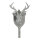 Mars & More Kleiderhaken Hirsch auf Schild Aluminium Silber – 19 cm