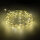 LED Silberdraht Batterielichterkette 100 LEDs 4,95m + 10 cm Zuleitung warmweiß Timer