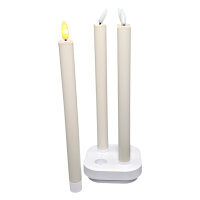 LED Stabkerzen weiß mit Ladeplatte - 4er Set,...