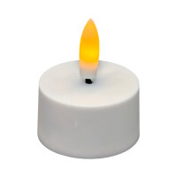 LED Teelichter weiß mit USB-Ladeplatte - 4er Set, wiederaufladbar, Flackereffekt Ambiancelight