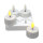 LED Teelichter weiß mit USB-Ladeplatte - 4er Set, wiederaufladbar, Flackereffekt Ambiancelight