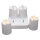 LED Stumpenkerzen weiß mit Ladeplatte - 4er Set, wiederaufladbar, Fernbedienung Ambiancelight