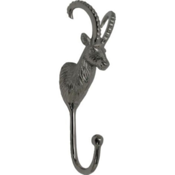Mars & More Kleiderhaken Steinbock Aluminium Silber – 25 cm