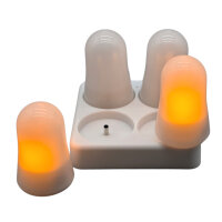 LED Flammenleuchten mit Ladeplatte - 4er Set,...