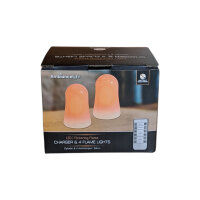 LED Flammenleuchten mit Ladeplatte - 4er Set, wiederaufladbar, Fernbedienung, Timer