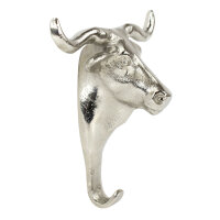 Mars & More Kleiderhaken Stier Aluminium Silber...