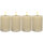 LED-Stumpenkerzen 4er Set Ø7 x 10 cm wiederaufladbar mit Fernbedienung & Timer Crème