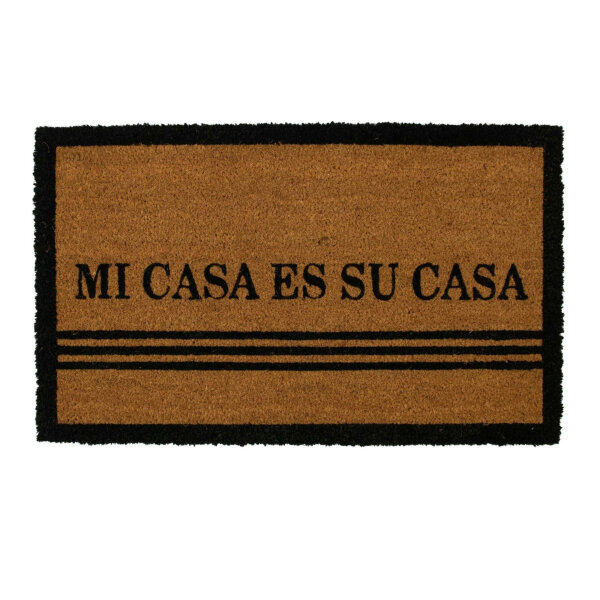 Mars & More Kokos-Fußmatte Mi Casa Es Su Casa 75×45 cm – Natur/Schwarz