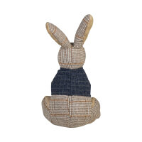 Mars & More Türstopper Hase kariert – Stofffigur mit Weste im Landhausstil