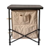 Redcliffs Alu Campingschrank faltbar 48x48x53cm – Beistelltisch mit Tragetasche Beige