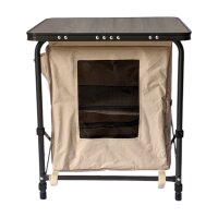 Redcliffs Alu Campingschrank faltbar 48x48x53cm – Beistelltisch mit Tragetasche Beige