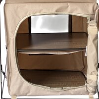 Redcliffs Alu Campingschrank faltbar 48x48x53cm – Beistelltisch mit Tragetasche Beige