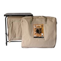 Redcliffs Alu Campingschrank faltbar 48x48x53cm – Beistelltisch mit Tragetasche Beige