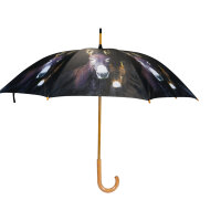 Mars & More Regenschirm Esel mit Fohlen – Schwarz, 105 cm, Tiermotiv-Stockschirm