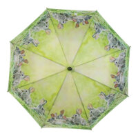 Mars & More Regenschirm Kaninchen Familie – 105 cm, Tiermotiv, Frühling, Grün