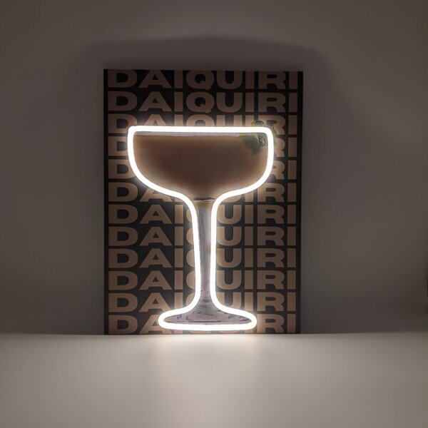 LED Neon Wandbild "DAIQUIRI" Cocktail – 30x40 cm – Leuchtbild Bar- & Küchen-Deko – USB-Anschluss