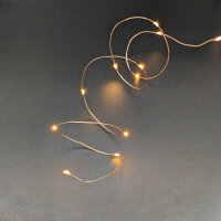 LED Kupferdraht Batterielichterkette 10LEDs 90cm + 10cm...