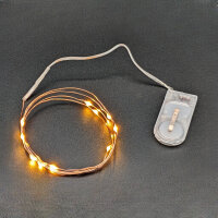 LED Kupferdraht Batterielichterkette 10LEDs 90cm + 10cm...
