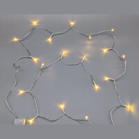 LED Lichterkette 20 warmweiße LEDs, 1,90 m, Batteriebox, für Innen
