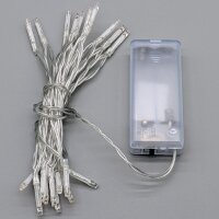 LED Lichterkette 20 warmweiße LEDs, 1,90 m, Batteriebox, für Innen