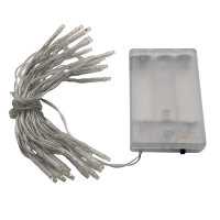 LED Lichterkette 30 warmweiße LEDs, 2,90 m +30cm Zuleitung Batteriebox für Innen
