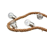 LED Lichterkette Jake aus Jute – 50 LEDs, Glühbirnen-Design & Timer warmweiß 1,5 m  Countryfield