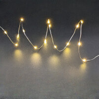 LED Silberdraht Batterielichterkette 40LEDs 195cm +10cm...