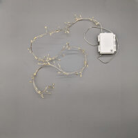 LED Silberdraht Cluster Batterielichterkette 100 LEDs...