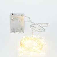 LED Silberdraht Cluster Batterielichterkette 100 LEDs...