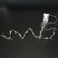LED Silberdraht Cluster Batterielichterkette 100 LEDs...