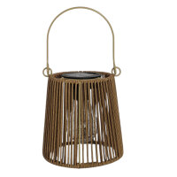 H&S Collection LED Solar Laterne Rattan-Optik...