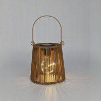 H&S Collection LED Solar Laterne Rattan-Optik...