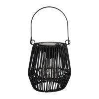 H&S Collection LED Solar Laterne Rattan-Optik...