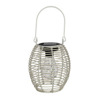 H&S Collection LED Solar Laterne Rattan-Optik...