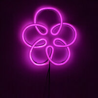 LED Neon Gartenstecker Blume 90cm – Outdoor Timer IP44 Batterie Deko