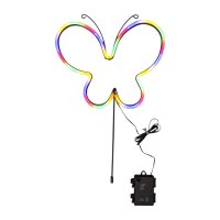 LED Neon Gartenstecker Schmetterling Bunt 85cm –...