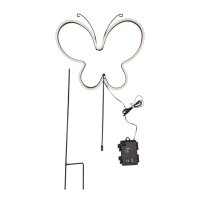 LED Neon Gartenstecker Schmetterling Bunt 85cm –...
