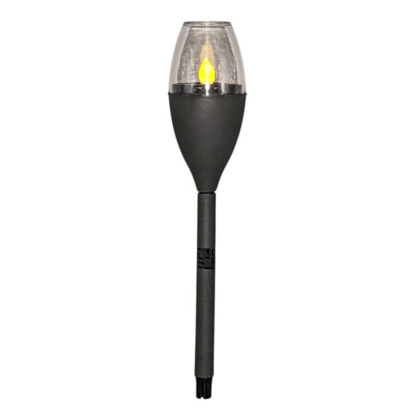 ProGarden LED Solar Gartenfackel Ø 6 x 37cm – Flammeneffekt – Mattschwarz/Dunkelgrau