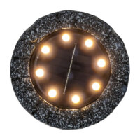 ProGarden Solar Bodenstrahler Steinoptik – 8 LED...