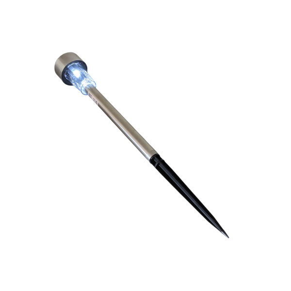 ProGarden Solar LED-Gartenleuchte aus Edelstahl – Kaltweiß – 37 cm Gesamthöhe (inkl. Erdspieß)