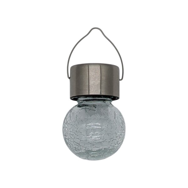 ProGarden Solar LED-Glasleuchte Edelstahl – Warmweiß – Echtglas – Dekoleuchte Garten Balkon