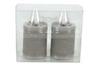 Countryfield LED Stumpenkerzen 2er Set Echtwachs Ø 5 × 9,5 cm Timer