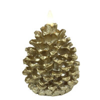 Countryfield LED-Kerze Tannenzapfen Gold Ø 7...